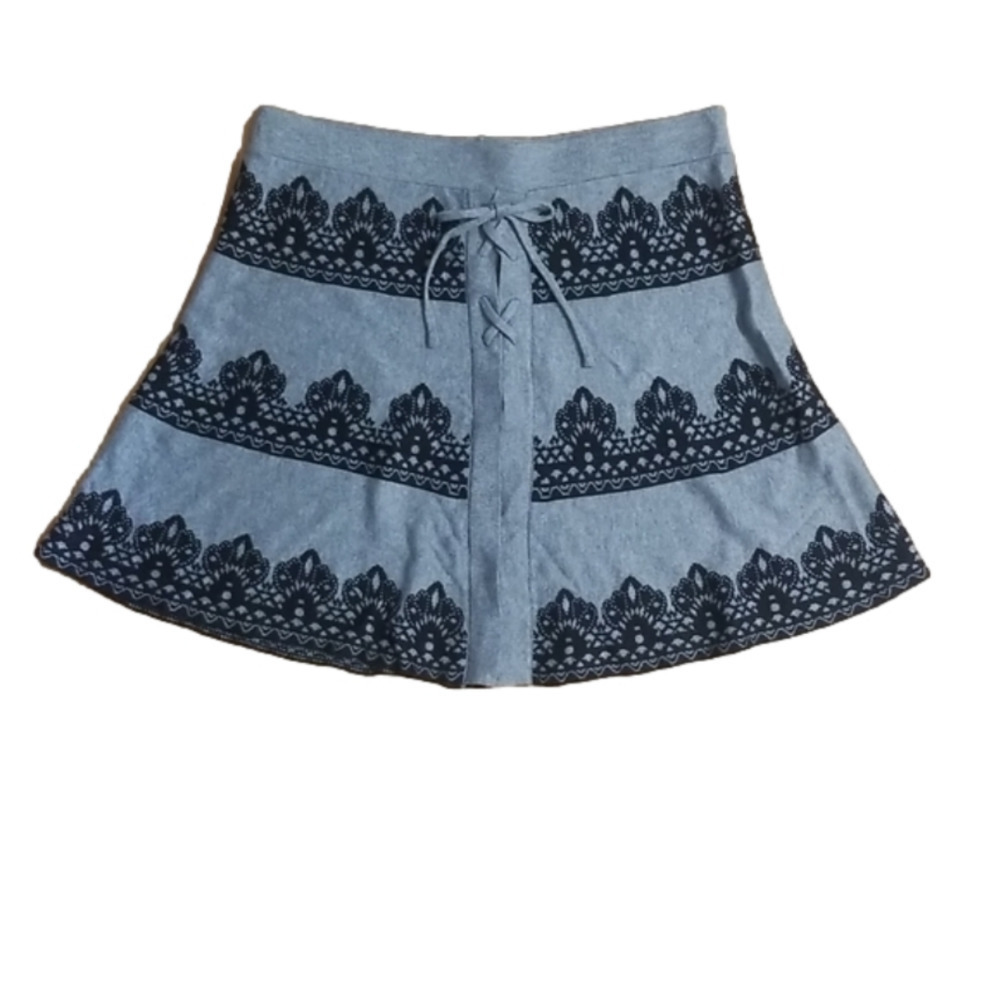 CANDIES Sweater Skirt Skater Full Mini Gray Black